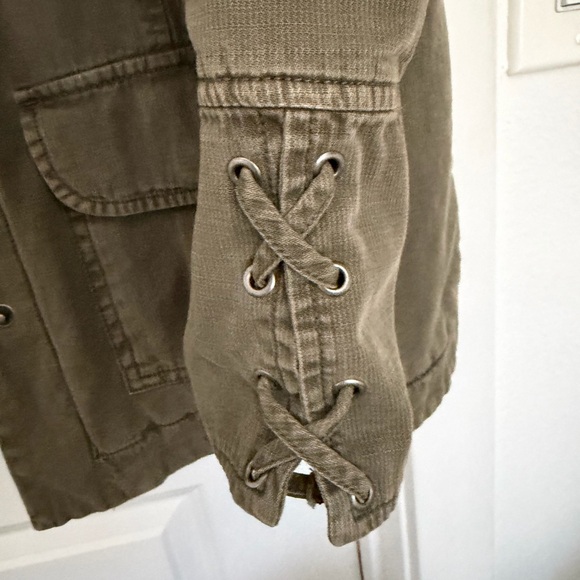 Willow & Clay Green Military Style Utility Jacket sz L - Picture 5 of 6